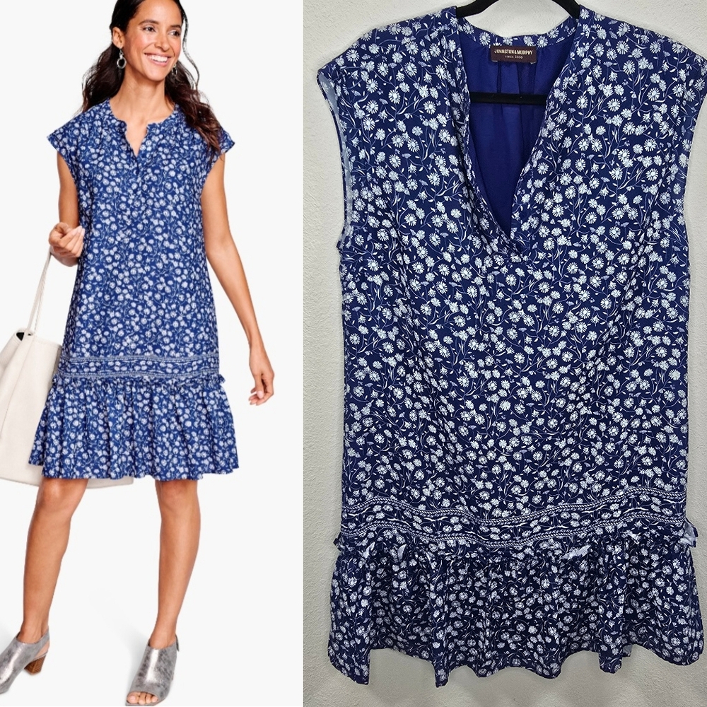 Johnston & Murphy Navy Floral Mini Dress